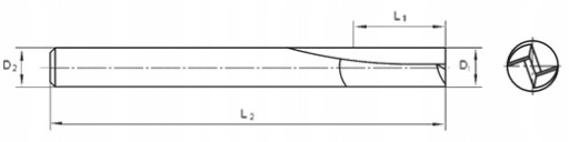 Frez VHM 4mm x 20mm 12,7mm prosty KOMPOZYT sklejka