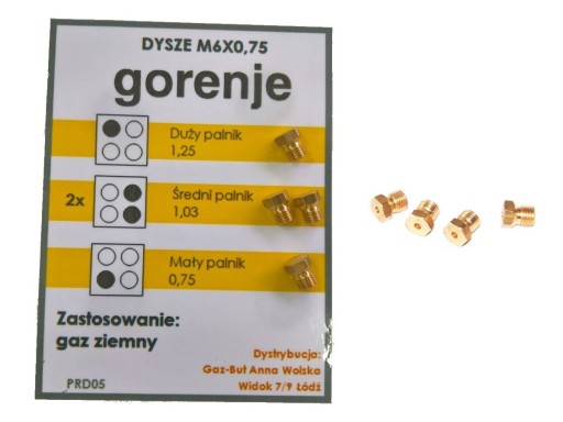 GORENJE NOZZLES природный газ городская ПЛИТА