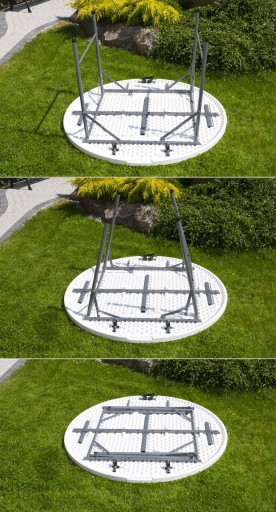 STÓŁ SKŁADANY OKRĄGŁY śr 122 cm cateringowy stolik