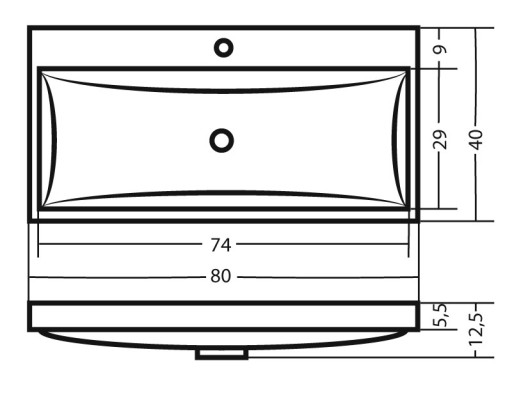 БЕЛАЯ раковина 80 x 40 x 5,5 см Polish Product