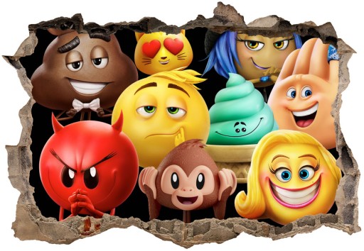 Наклейки на стену детские 3D Emoji Film 70х50