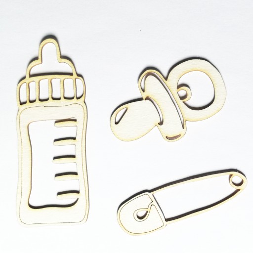 MDK Scrapki T0138 Butelka, smoczek i agrafka- 2kpl