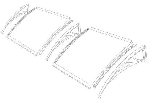 DASZEK NAD DRZWI ZADASZENIE 200 x 80 ALUMINIUM