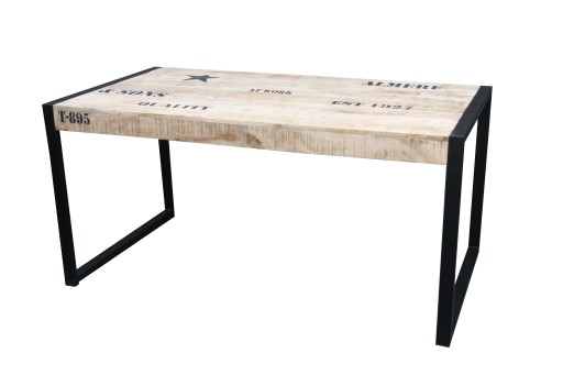 STÓŁ Drewniany do JADALNI Mango Lity Loft 90 x 160 cm Metalowe nogi FACTORY