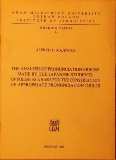 A. Majewicz THE ANALYSIS OF PRONUNCIATION ERRORS M