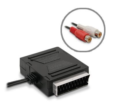 Adapter EURO SCART wt/gn + 2x Cinch RCA gn audio