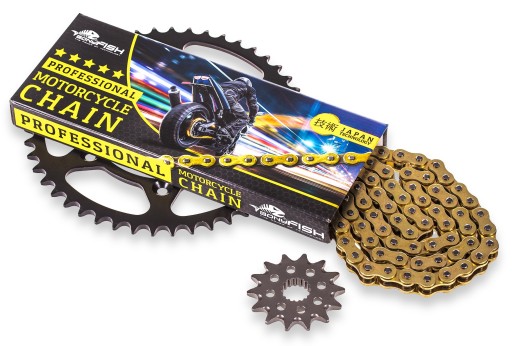 Zestaw napęd-owy Husqvarna CR 125 1995-97r Zębatki + Łańcuch X-Ring GOLD