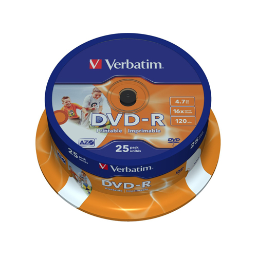 VERBATIM DVD-R PRINTABLE cake 25 sztuk DO NADRUKU