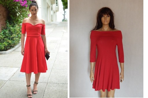 ASOS czerwona rozkloszowana hiszpanka lato 38/40