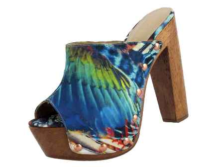 Klapki chodaki kolorowe peep toe NARCISSE 36