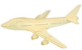 PUZZLE DREWNIANE 3D SAMOLOT BOEING 747