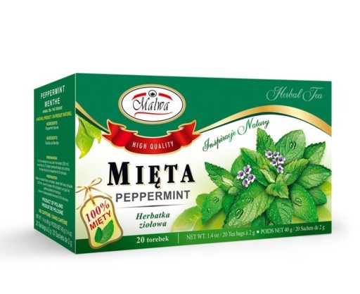 HERBATA MIĘTA ZIOŁOWA ZIOŁA 100% MALWA TEA 20TB