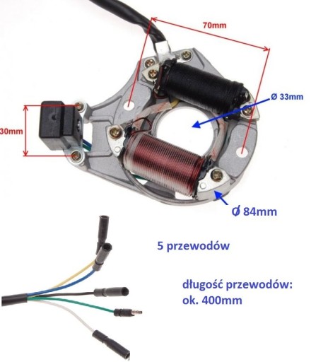 ISKROWNIK CEWKI PRĄDNICA ŁOŚ QUAD ATV 90 110 4T