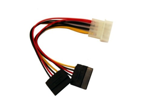 Kabel zasilający HDD MOLEX 2x SATA Serial ATA 15cm