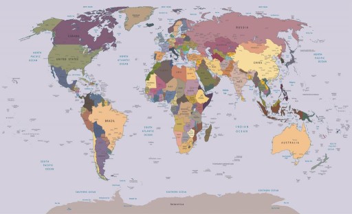 Tapeta fototapeta Polityczna Mapa Świata 152x104cm