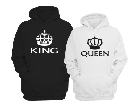 bluzy dla par z kapturem QUEEN i KING roz.L