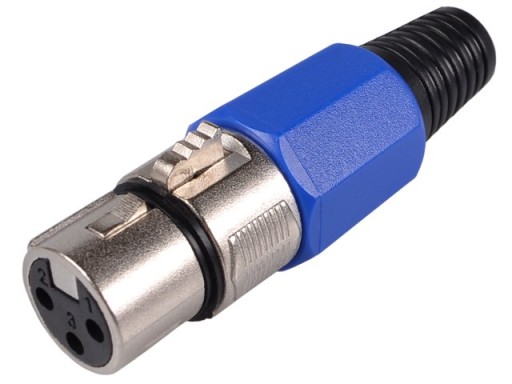 Złącze Gniazdo mikrofonowy XLR 3-PIN niebieski