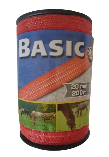 Taśma BASIC 20mm 200mb pomarańczowa pastuch 90kg