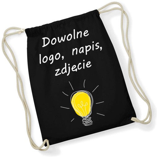 WOREK, PLECAK BAWEŁNIANY Z WŁASNYM NADRUKIEM LOGO