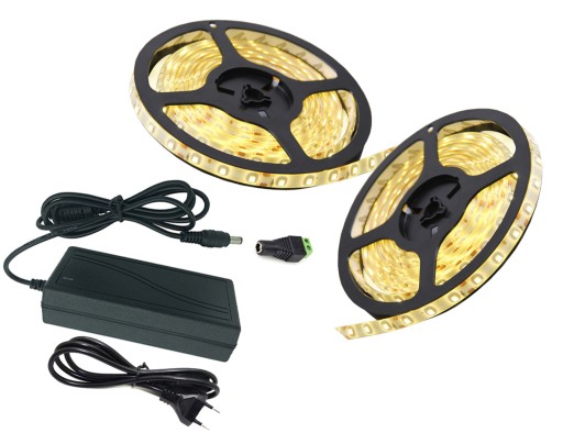 ZESTAW LED 3528 SMD 300 BIAŁA 10M IP65 + ZASILACZ