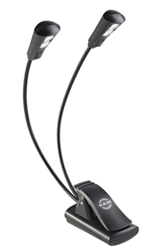K&M 12244 Lampka do pulpitu 2LED 2 gęsie szyje
