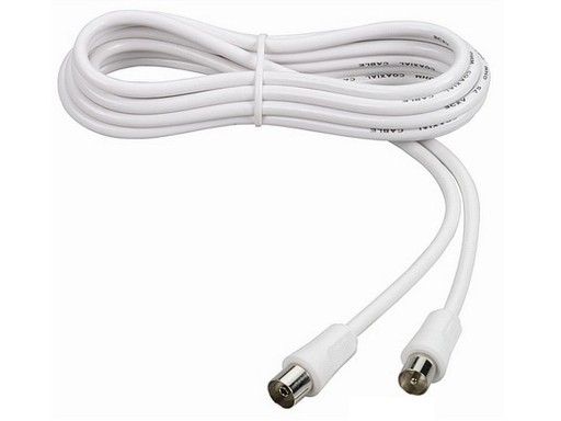 Biały kabel antenowy TV ekranowany THOMSON 15m