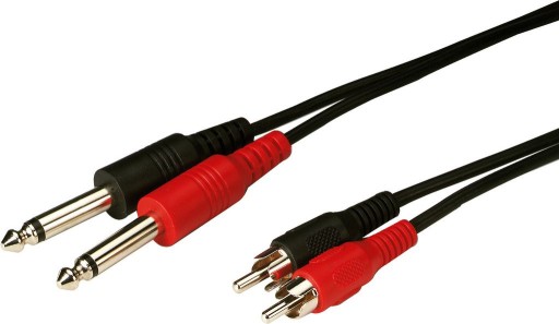 KABEL 2 RCA WTYK 6.3mm JACK MONO MONACOR MCA-154