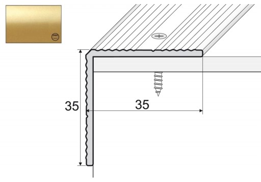 A34 Kątownik 35x35mm aluminiowy 120cm ZŁOTO