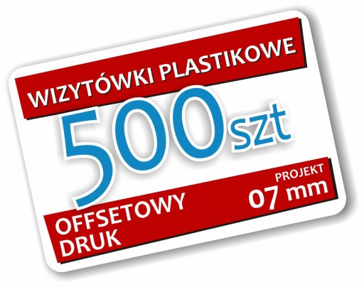 Wizytówki Plastikowe 07 mm 500 szt Karty 4+0