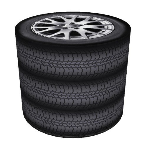 Pufa BERTONI pufy walec, wzór Tyres