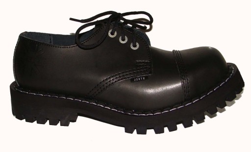 NISKIE Glany STEEL 3holes Black Rozmiar 47 SKÓRA Czarne SKÓRA NATURALNA
