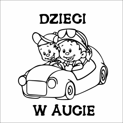 Naklejki dzieci - naklejka dziecko w aucie 15CM