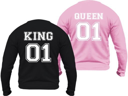 Bluza KING QUEEN bluzy dla zakochanych PAR kpl. XL