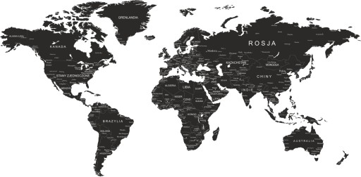Naklejki Ścienne na ścianę mapa świata nazwy 200cm
