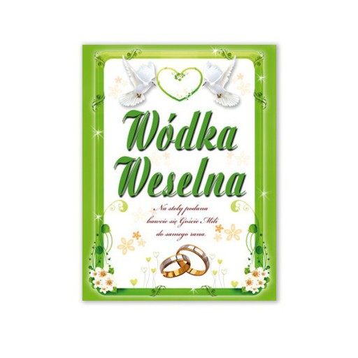 Naklejki na wódkę weselną etykiety Ślub wzór 10]