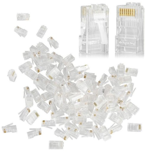 Wtyki 8P8C końcówki RJ45 UTP 5e drut 100szt