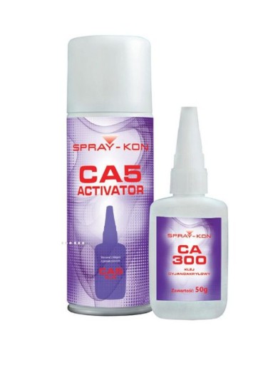 KLEJ CA300 Cyjanoakrylowy w żelu + ACTIVATOR CA5