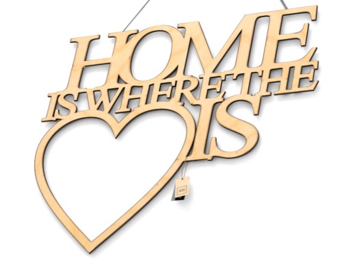 Drewniane Napisy na ścianę Home is where the heart