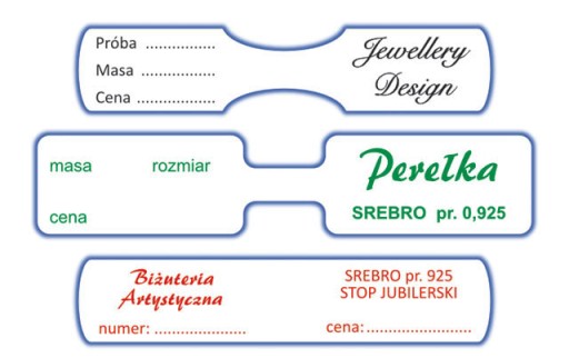METKI JUBILERSKIE etykiety BŁ. z NADRUKIEM ArtComp