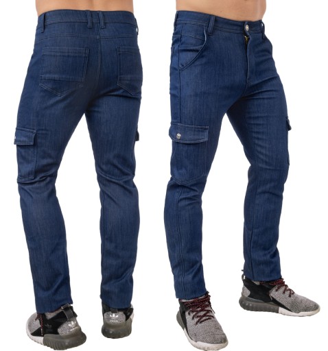 Ocieplane Polarem Spodnie Męskie Jeans ZD28 106 cm