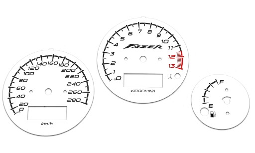 Yamaha FZS 1000 Fazer Tarcze Zegarów BIAŁE