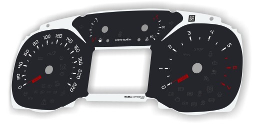 Citroen C3 zamiennik tarcz z MPH na km/h MoMan