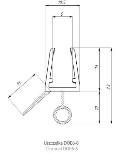Uszczelka kabin kabiny prysznicowej 125cm DOE 6-8