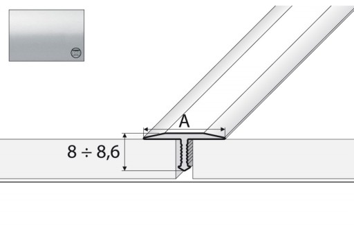 Profil fugowy A55 - 100cm/18mm SREBRO