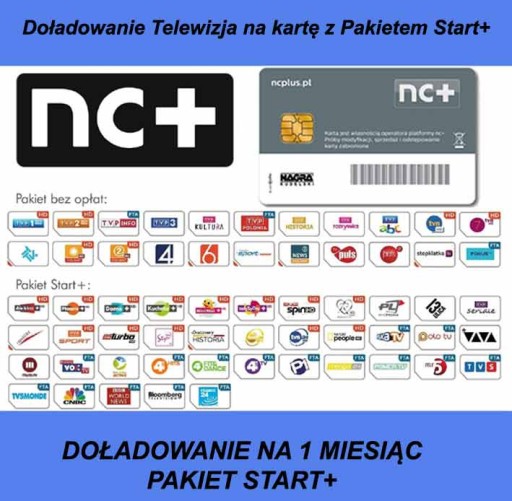 DOŁADOWANIE KART NC+ TNK START+ NA 1 MIESIĄC