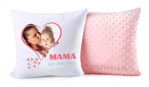 FOTO PODUSZKA MINKY z zdjęciem - DZIEŃ MAMY+gratis