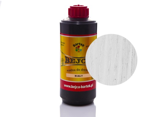 Bejca wodna do drewna BIAŁA pigment barwnik 200ml