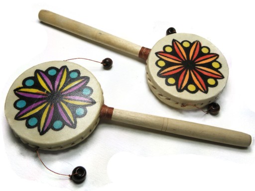Bębenek Instrument BĘBEN Drewno + Skóra Malowany