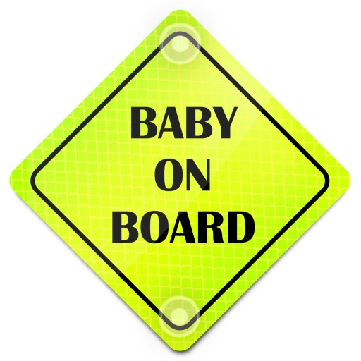 TABLICZKA ODBLASKOWA BABY ON BOARD PRZYSSAWKI