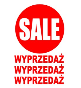 naklejki na szyby SALE WYPRZEDAŻ 28cm promocja